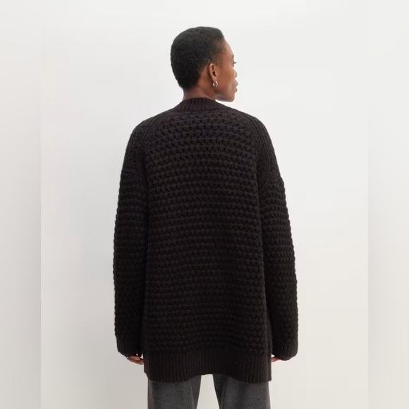 🖤EVERLANE THE CLOUD OVERSIZED TEXTURED CARDIGAN IN BLACK M L - Picture 2 of 7